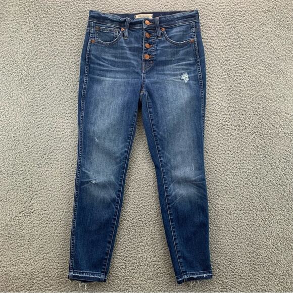 Madewell Denim - Madewell 10" High-Rise Skinny Button-Front Drop-Hem Women's Jeans  -  Size:  26